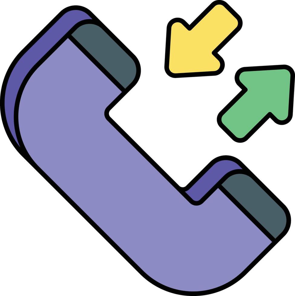 Call Diversion Color Outline Icons and illustration design vector