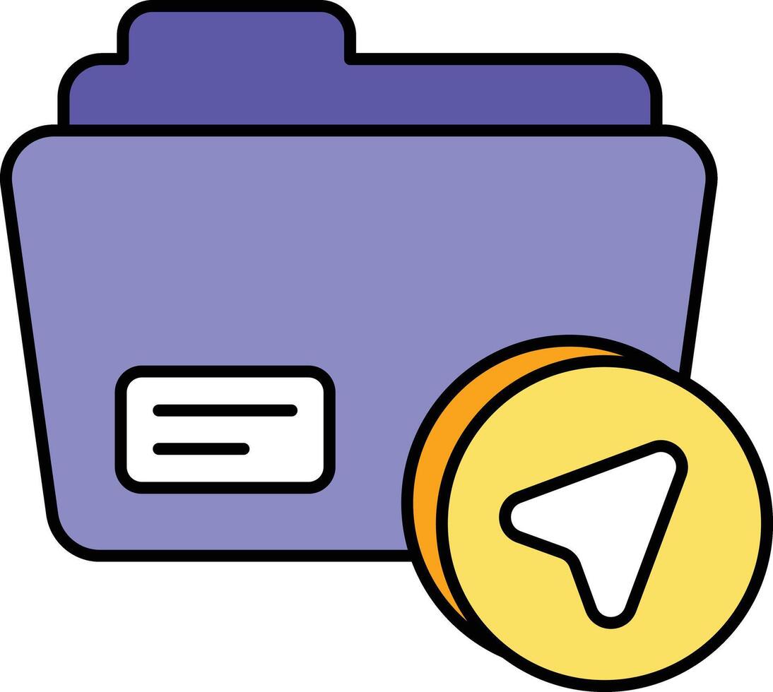 Send Folder Color Outline Icons and illustration design vector