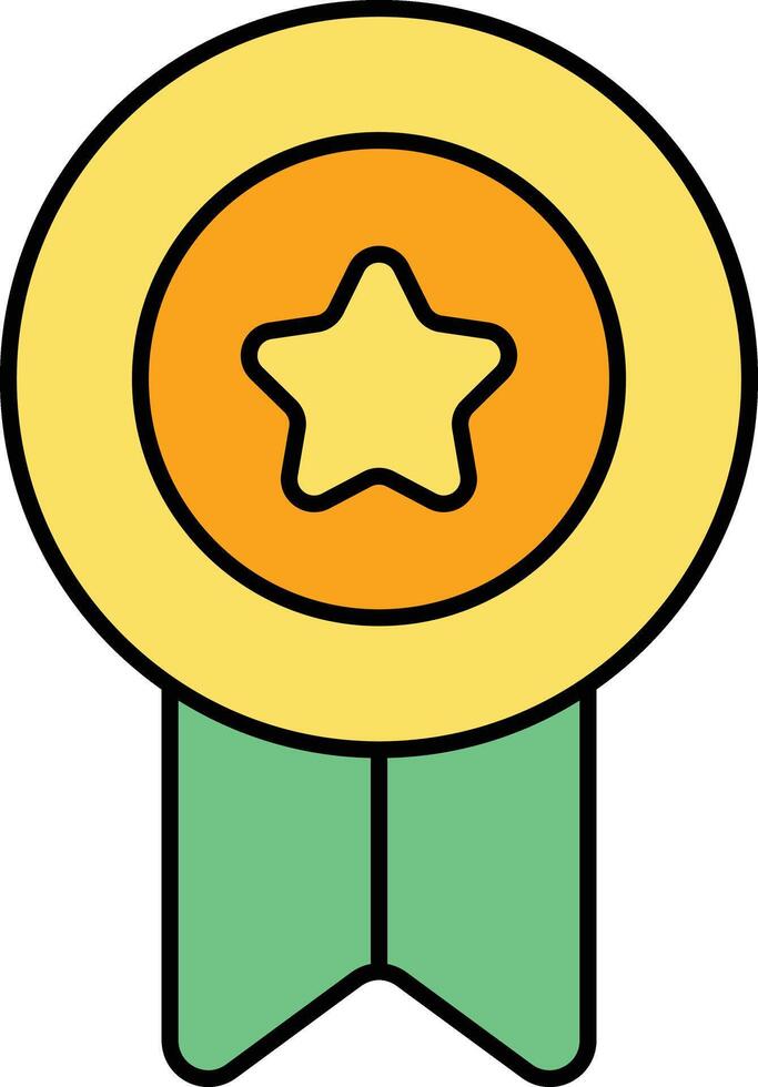 Badge Color Outline Icons and illustration design vector