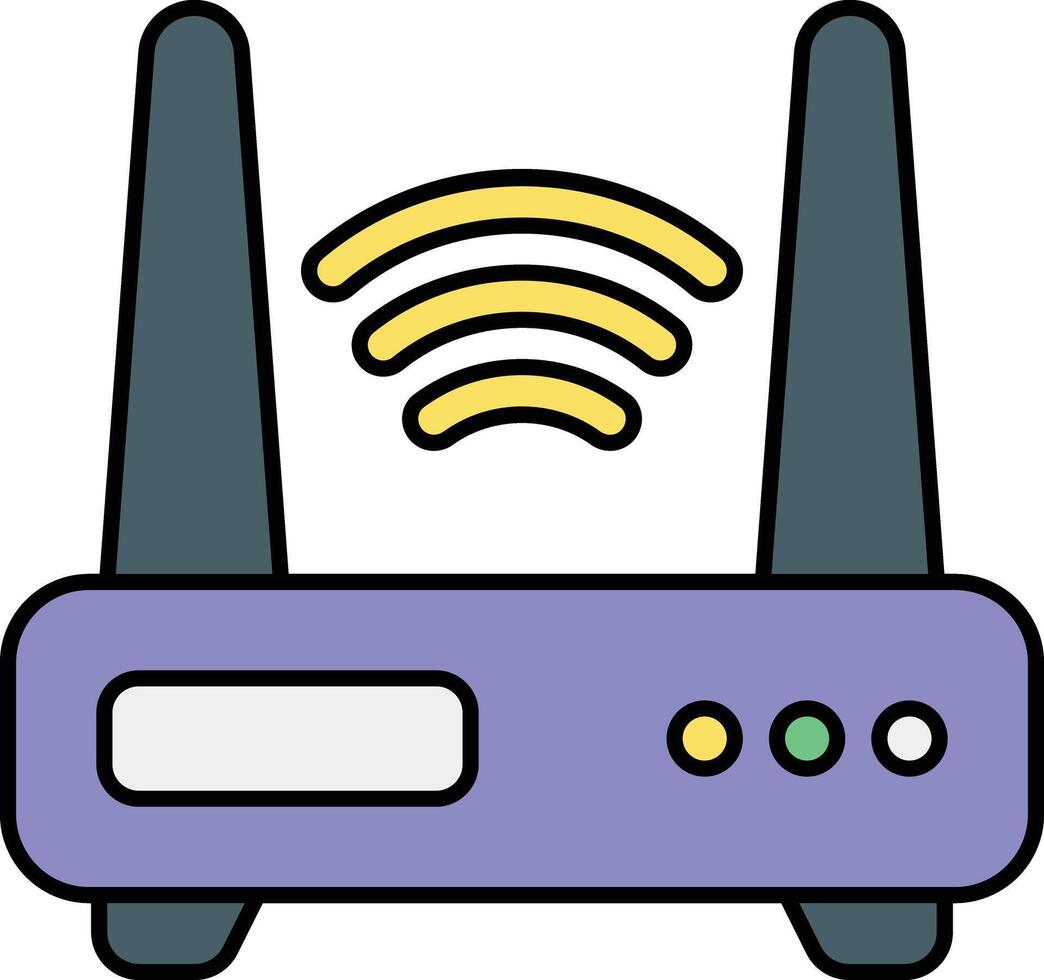Router Color Outline Icons and illustration design vector