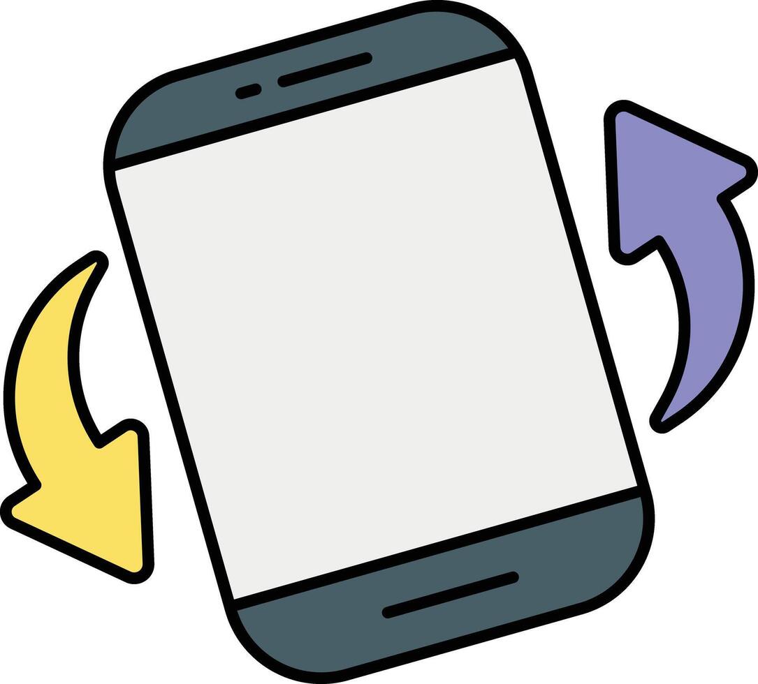 Mobile Tilting Color Outline Icons and illustration design vector