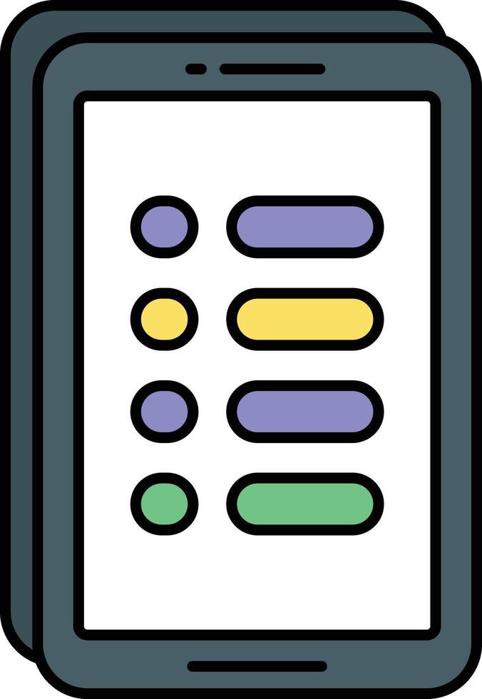 Mobile Menu Color Outline Icons and illustration design vector