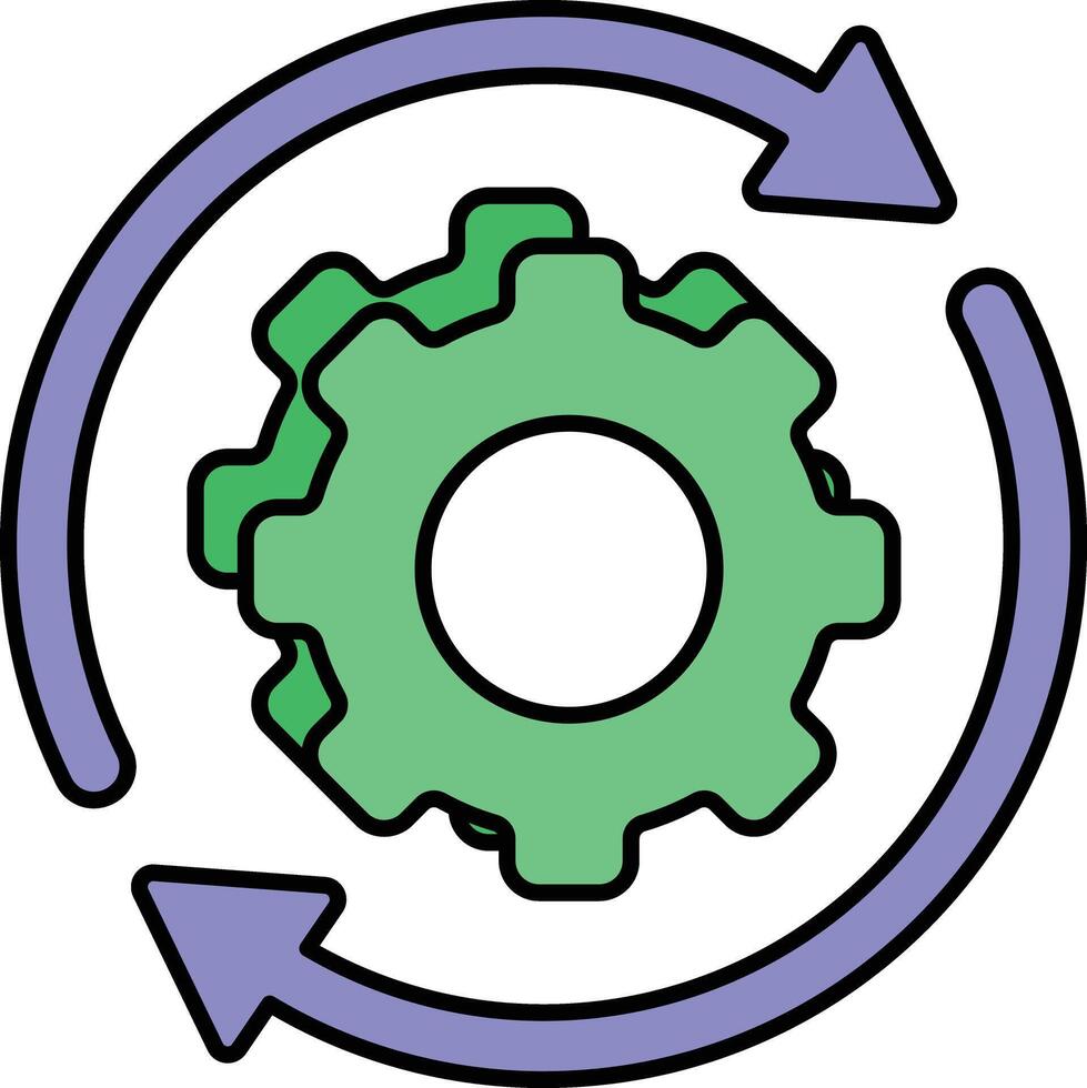 Automation Color Outline Icons and illustration design vector