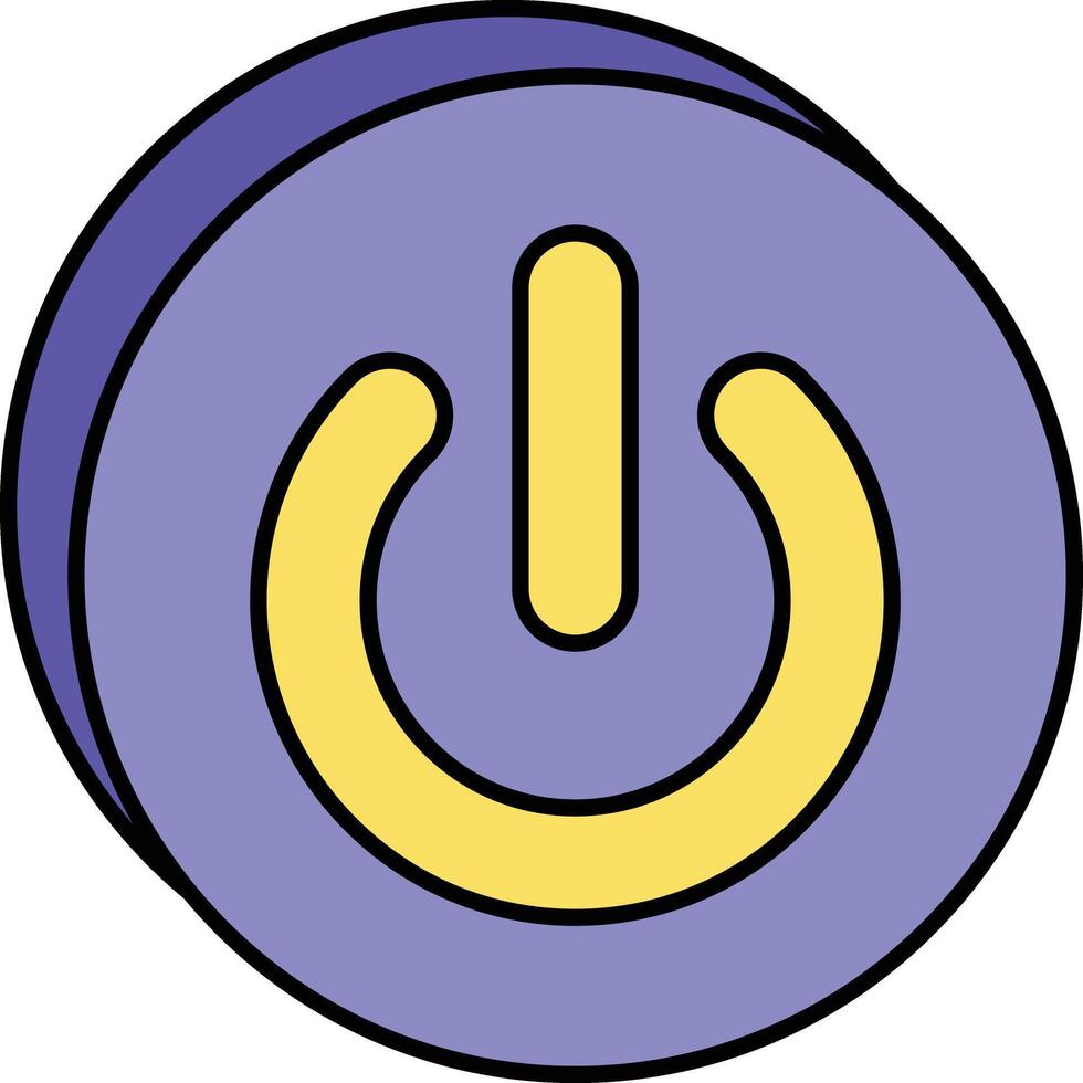 Power Button Color Outline Icons and illustration design vector