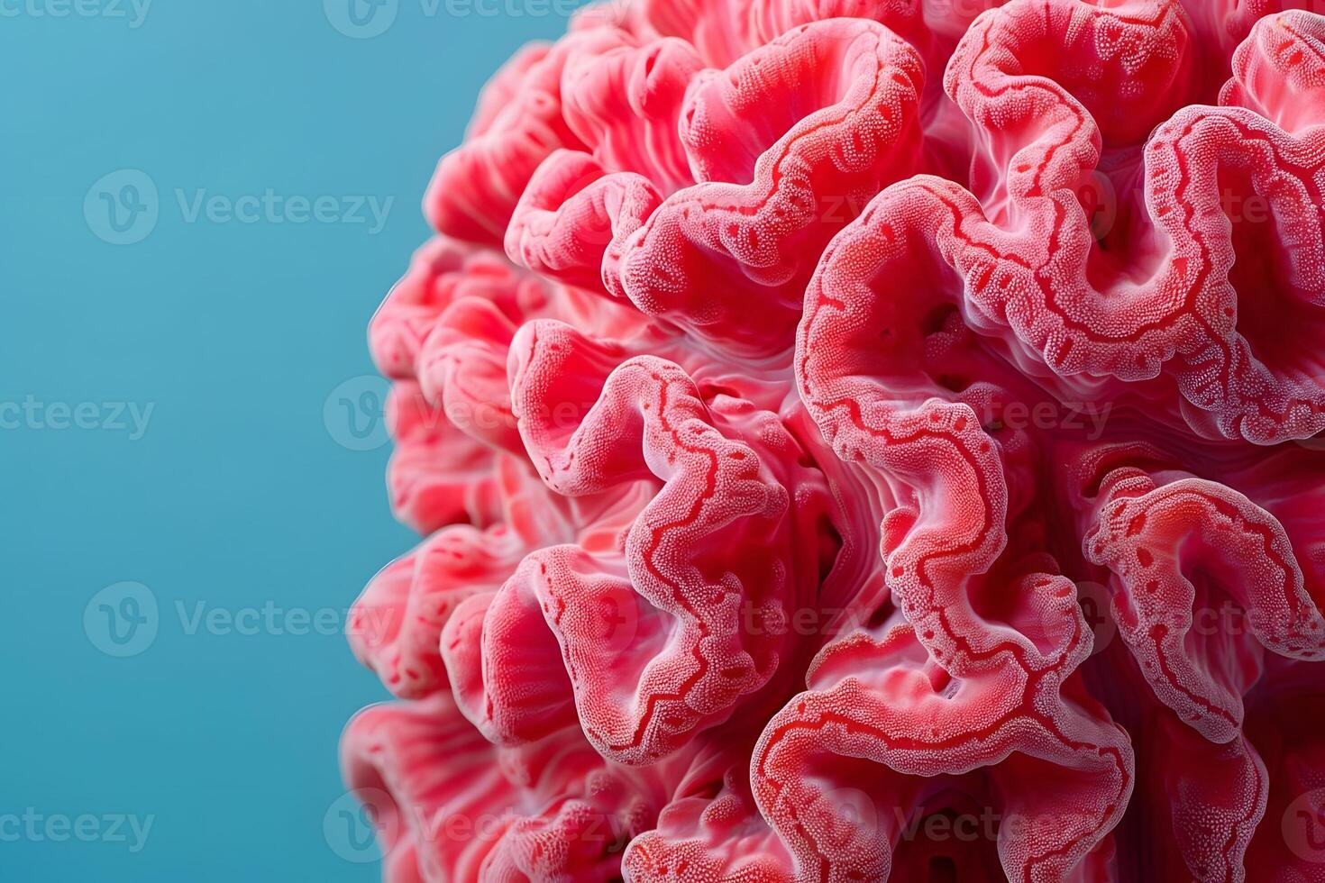 Abstract Red Organic Forms A Close-Up Study of Intricate, Textured Shapes Flowing Dynamically in a Vibrant Hue, Creating a Visually Stunning and Captivating Abstract Art Masterpiece. photo