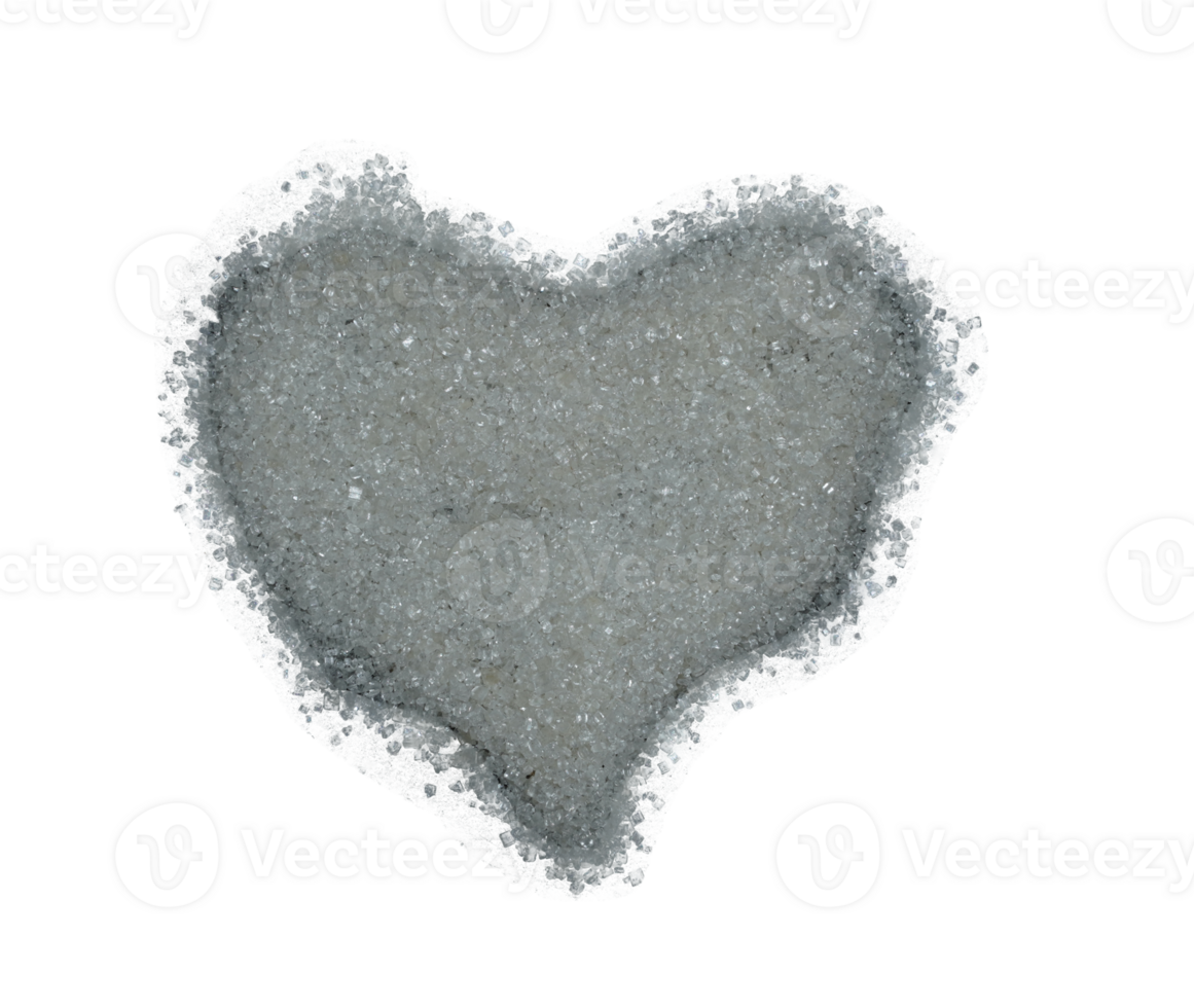 Heart Shaped Granulated Sugar Isolated on Transparent Background png