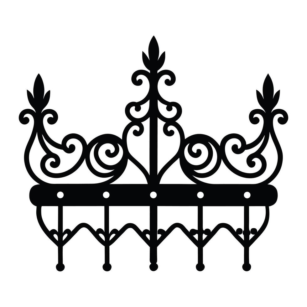 black and white illustration of a crown. vector