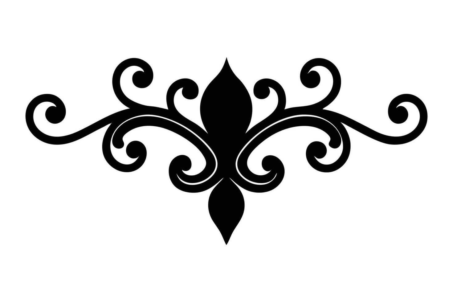 a black and white logo of a Fleur de lis vector