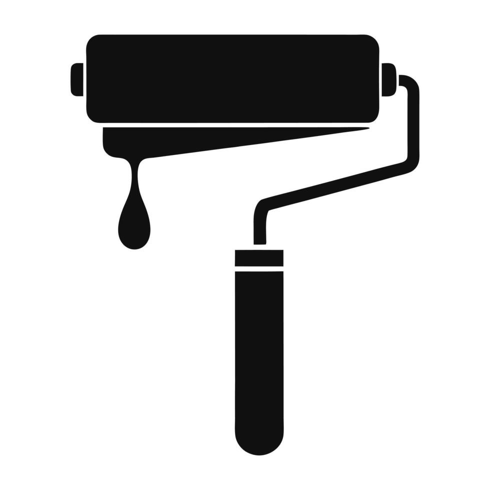 a paint roller icon on a white background vector
