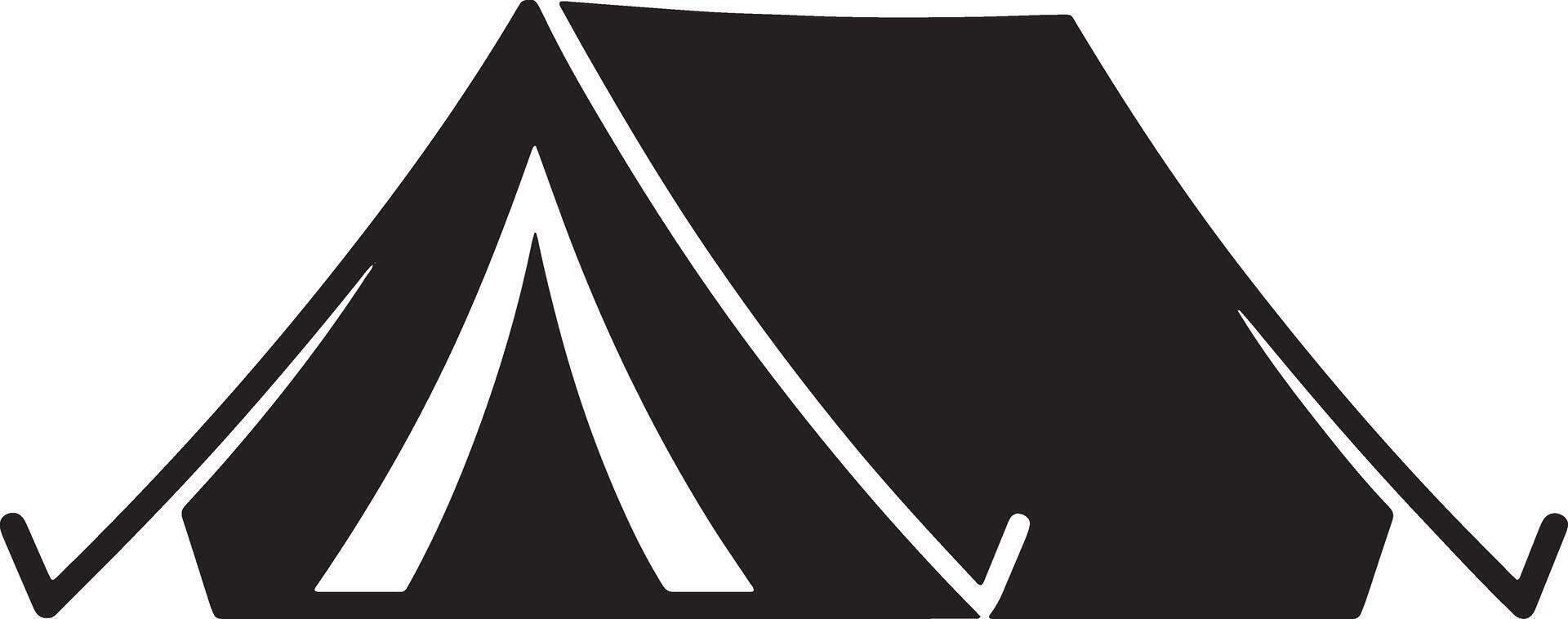 Camping Tent Outline Illustration For Outdoor Adventure Or Recreation Designs vector