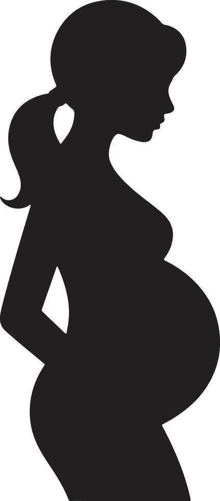 Silhouette Of Expectant Mother Woman Showing Pregnancy Phase And Body Shape vector