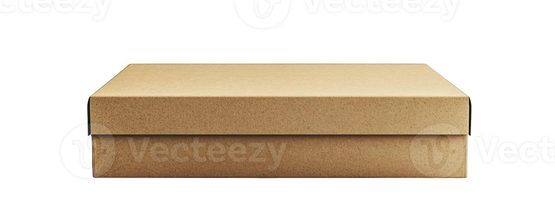 Plain rectangular cardboard box with lid isolated on transparent background png