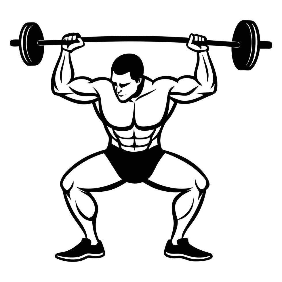 Power Aesthetics Bold Bodybuilding Silhouette Art vector