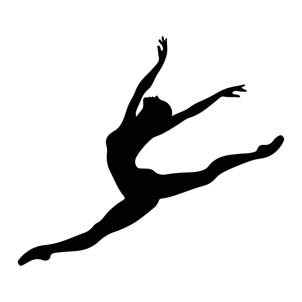 Bold Feather Skirt Ballet Art in Silhouette Style vector