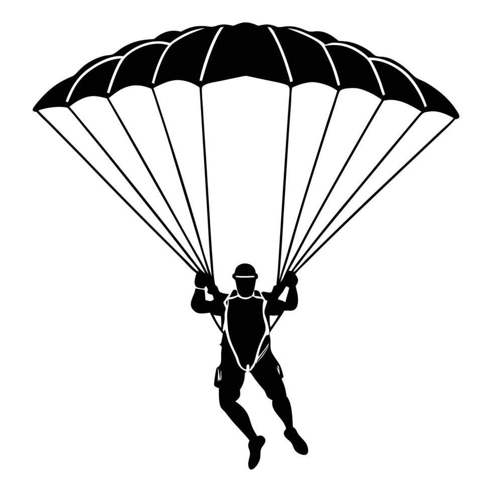 Freefall Sky Diver Silhouette for Outdoor Graphics vector