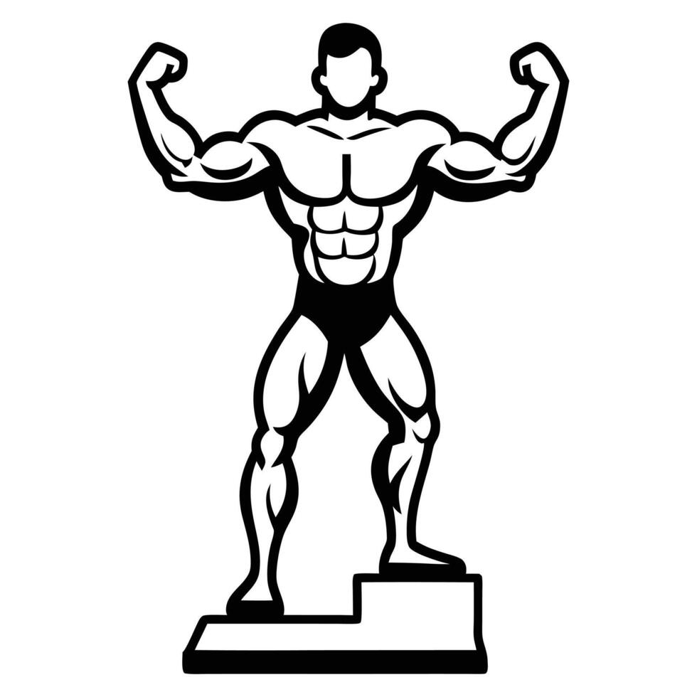 Heavy Lifter Power Flex Bodybuilder Silhouette vector