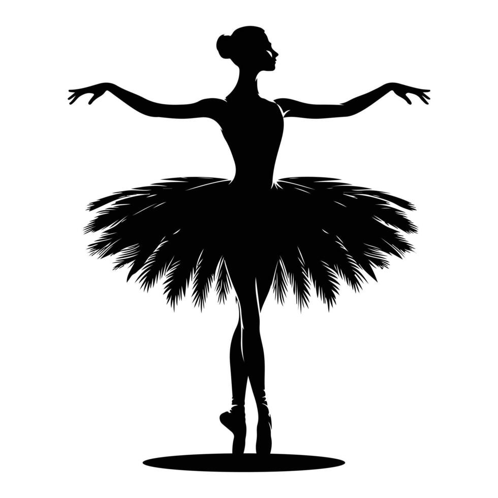 Elegant Black Ballet Dancer Illustration vector
