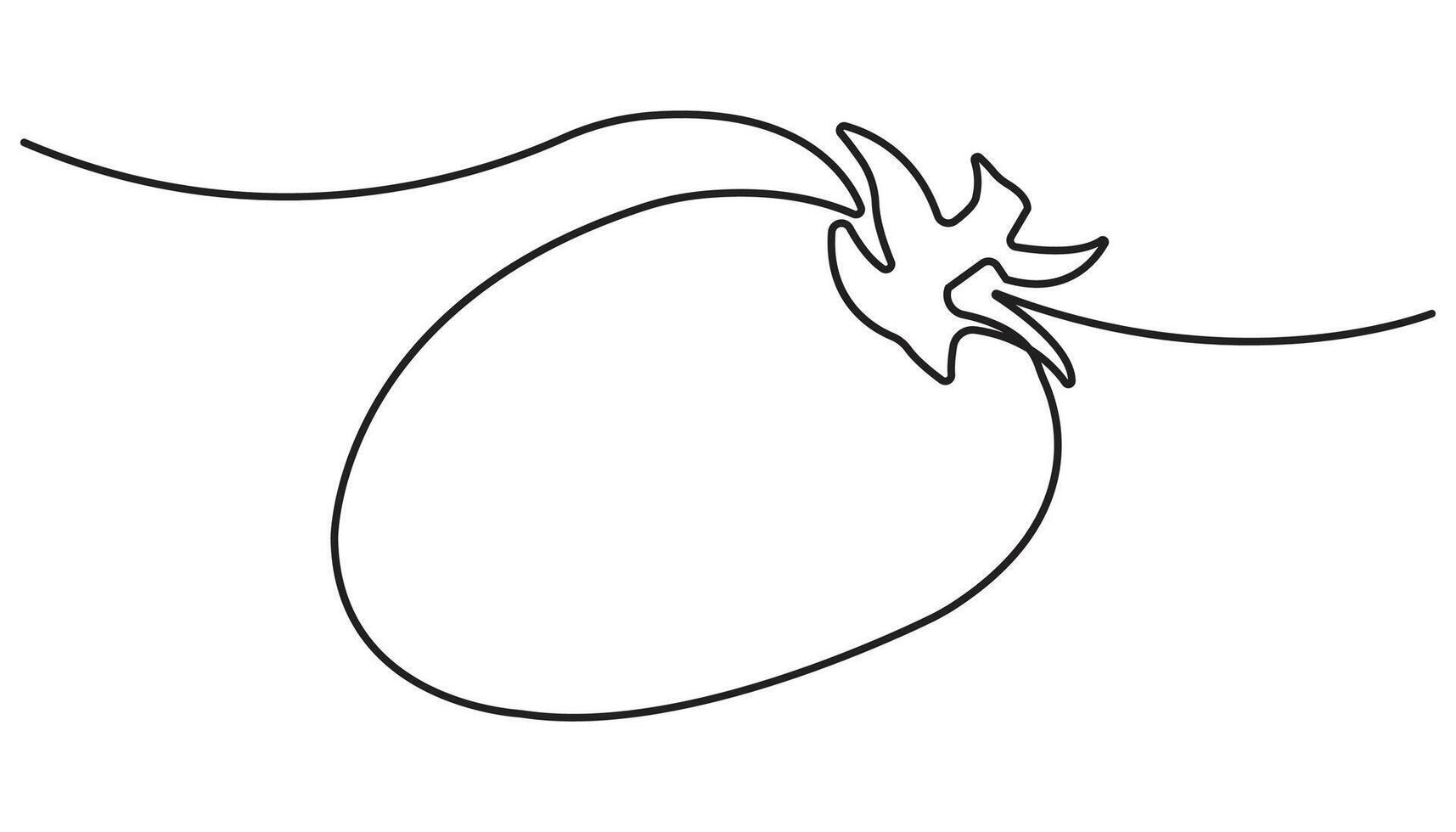 Continuous one line drawing of fresh tomato. A whole and slice tomatoes in single line draw illustration simple minimalist vector