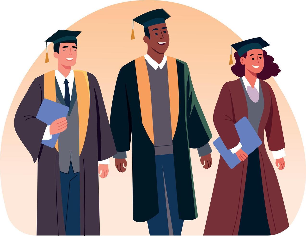 A flat style illustration showing convocation day vector