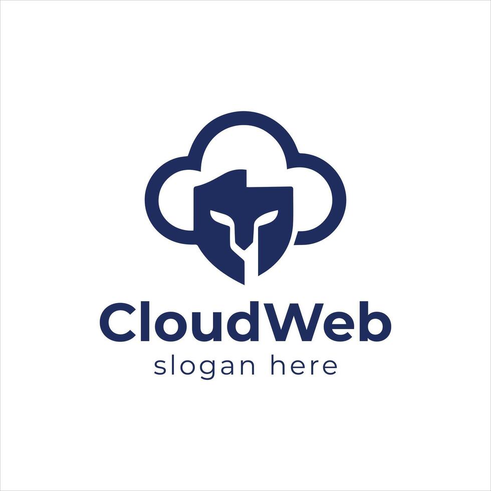 Cloud web Company sleek logo design vector