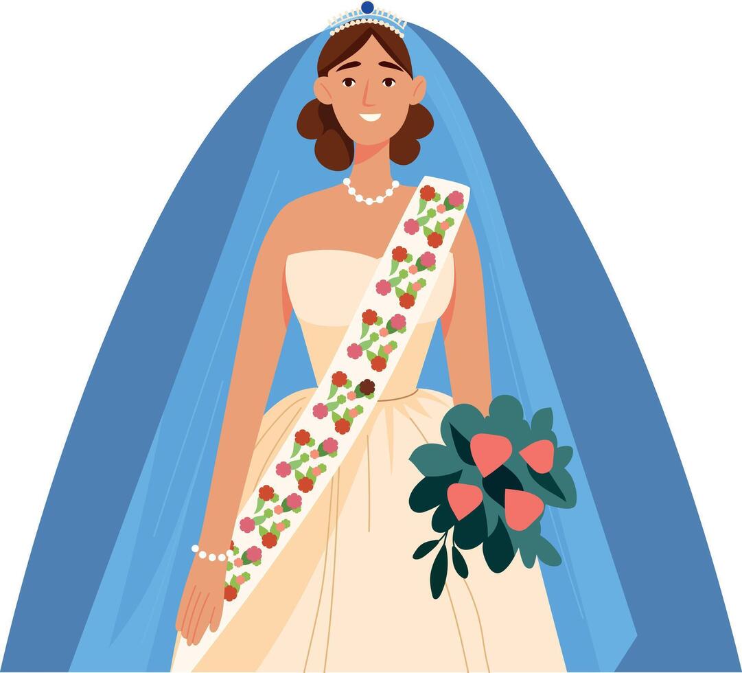 A flat style illustration of a bridal shower vector