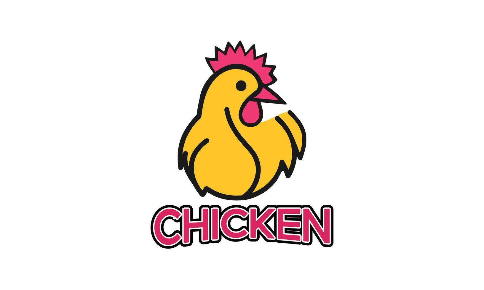 Cute Chicken Logo Design Template vector
