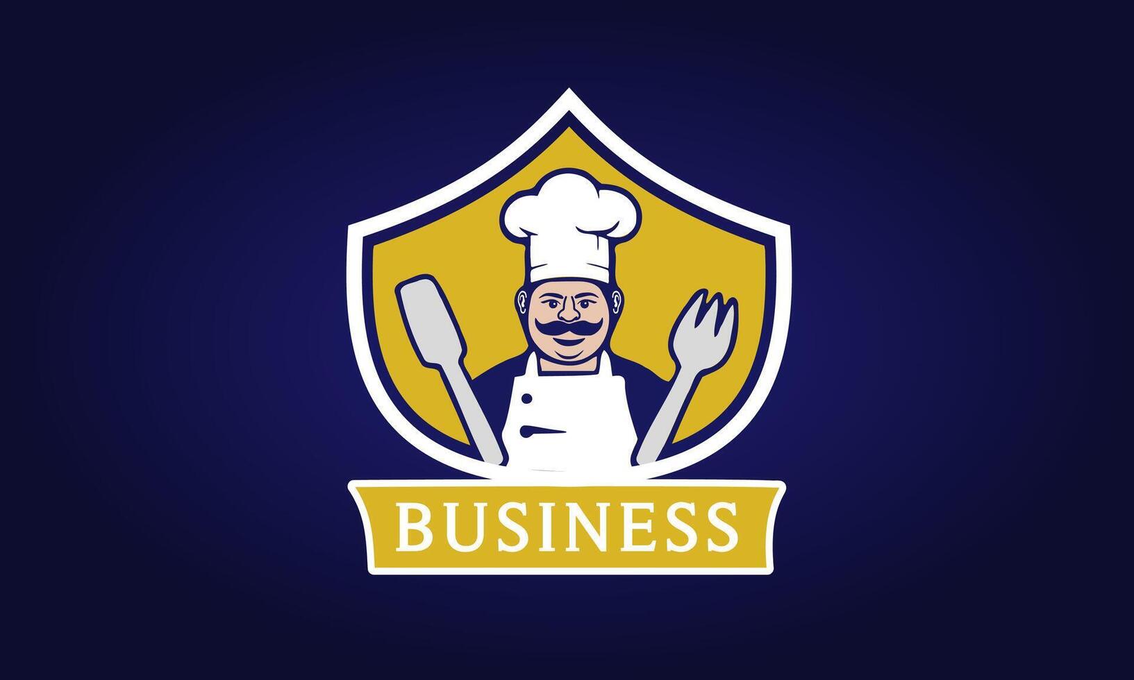 Cartoon Chef Mascot Logo vector