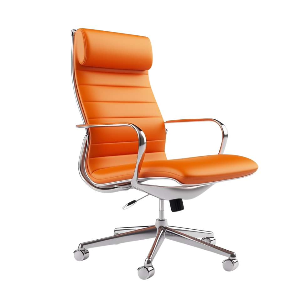 A clean and realistic 3D render of a comfortable office chair Isolated on transparent Background png
