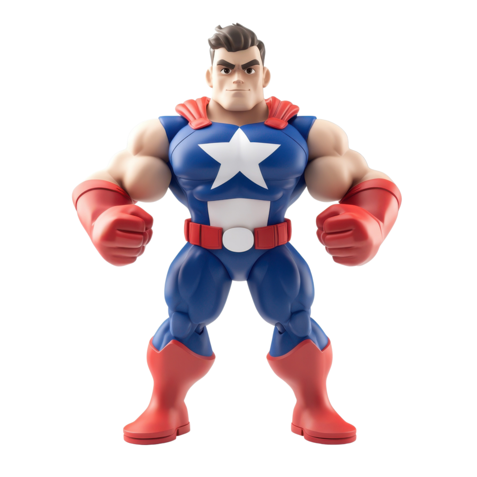 A 3D Cartoon Toy Soldier with an Exaggerated Outfit and Joyful Expression Ideal for Illustrations Isolated on Transparent Background png