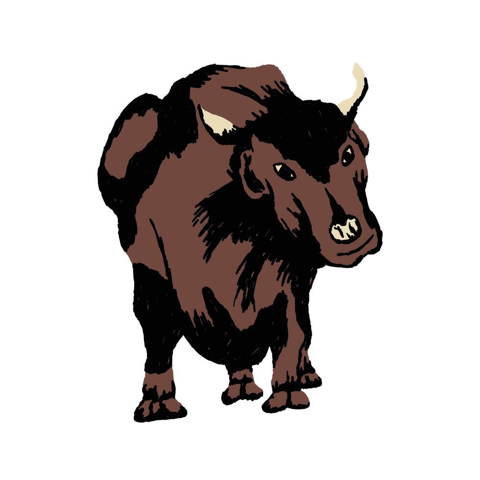 cow abstract art groovy illustration vector