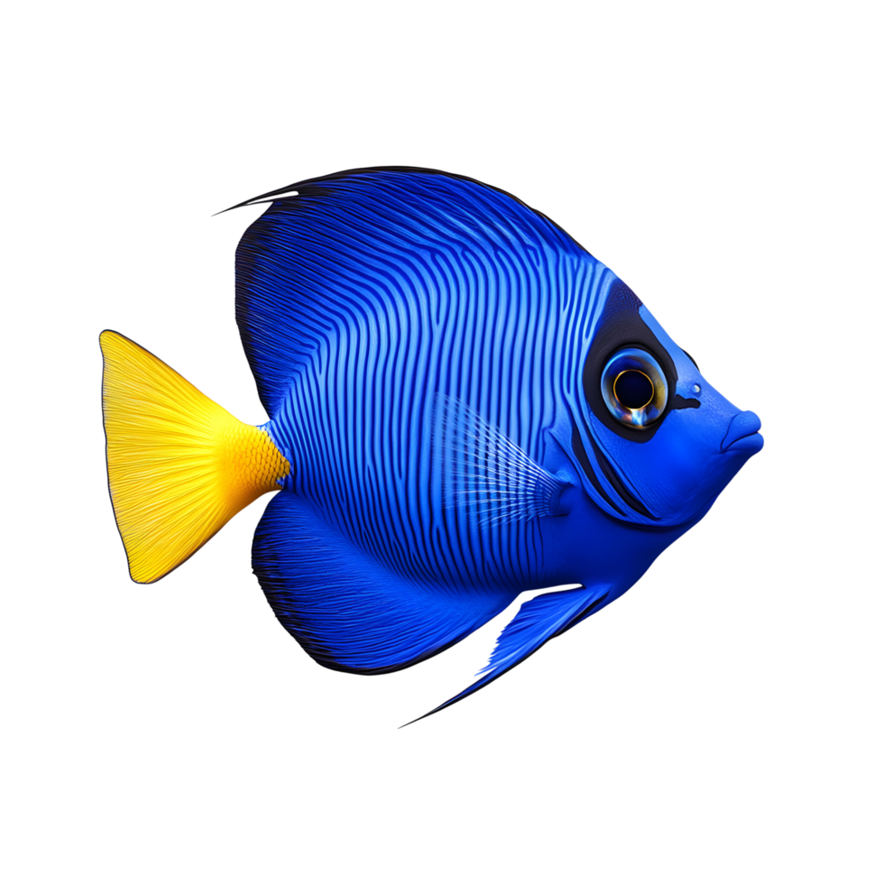 A dynamic saltwater fish swimming effortlessly with intricate fin details and realism Isolated on transparent Background png