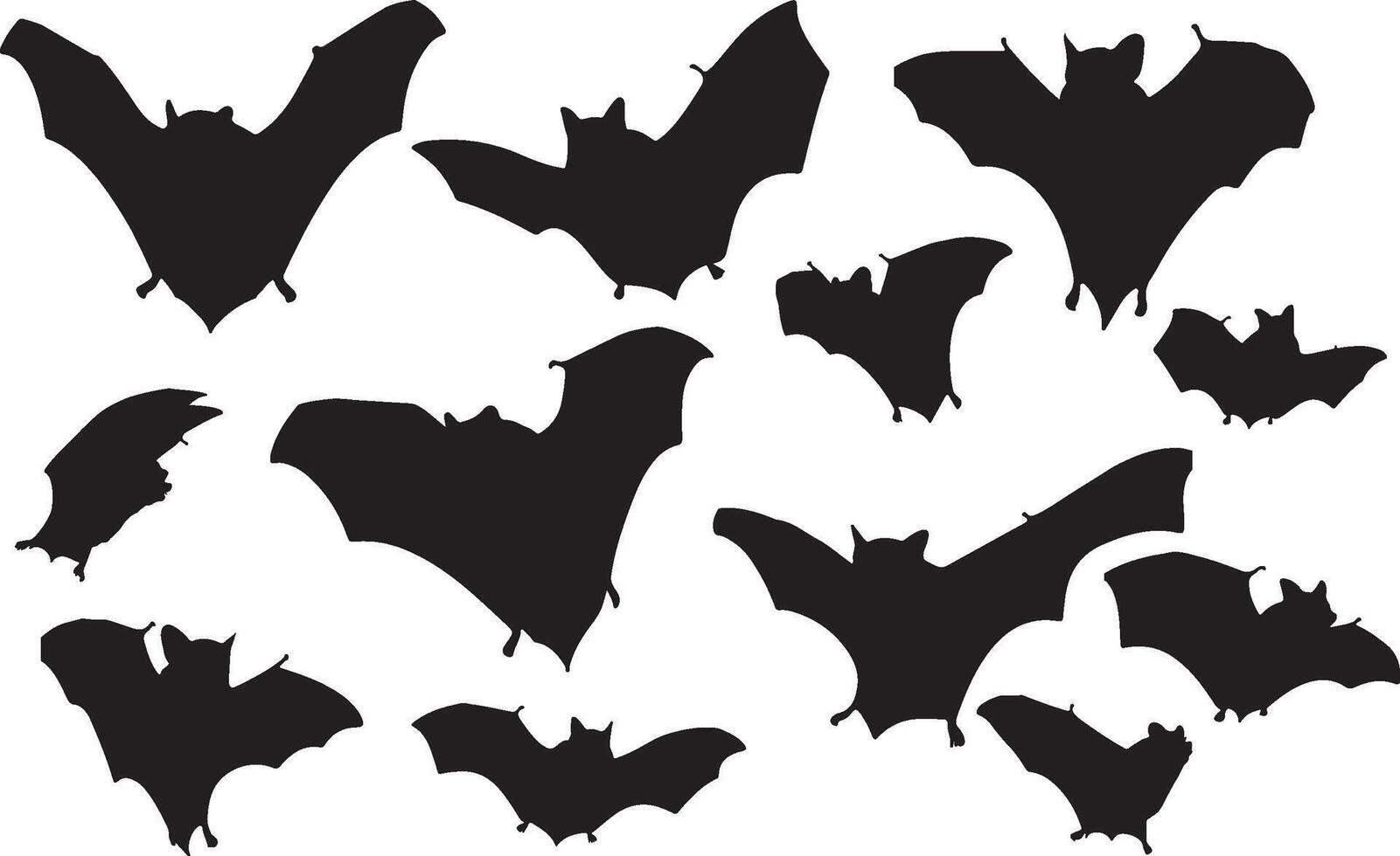 Bat silhouettes on a white background vector