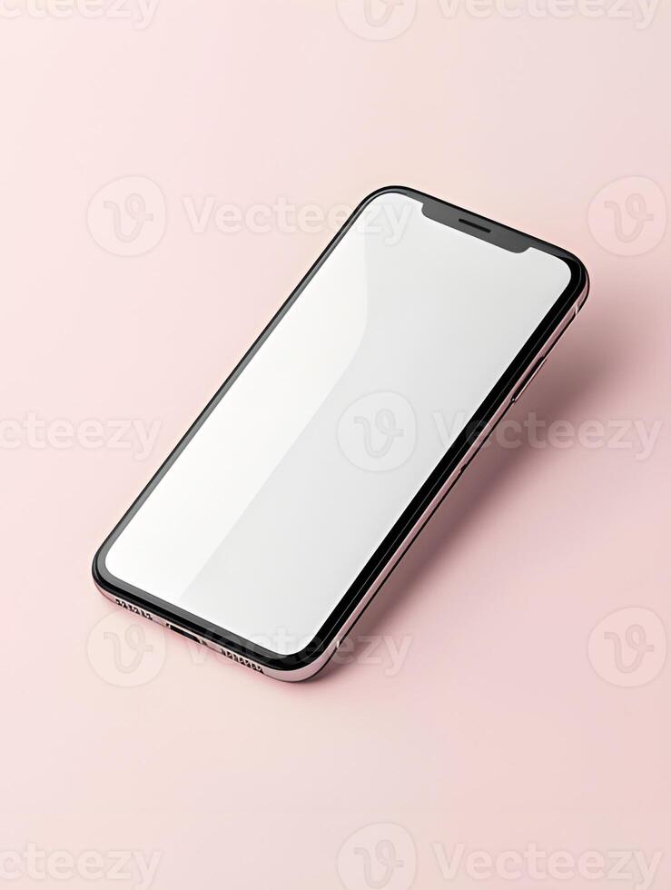 Clean Smartphone Mockup in Perspective View photo