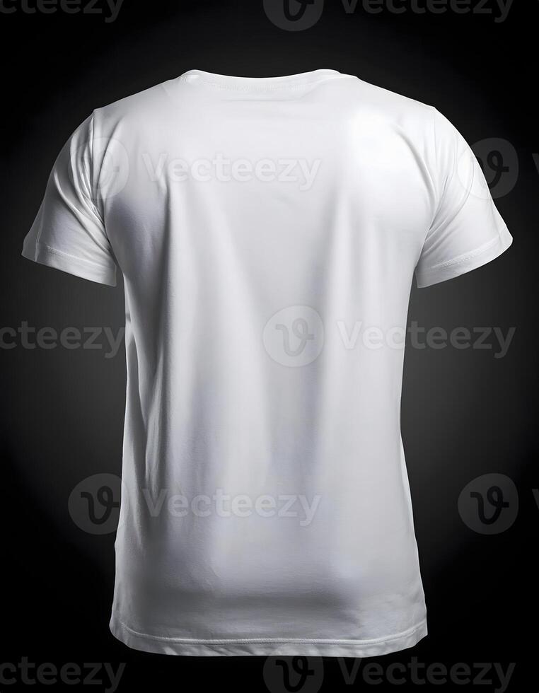 White T Shirt Mockup On Black photo