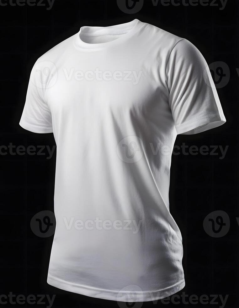 White T Shirt Design On Black photo