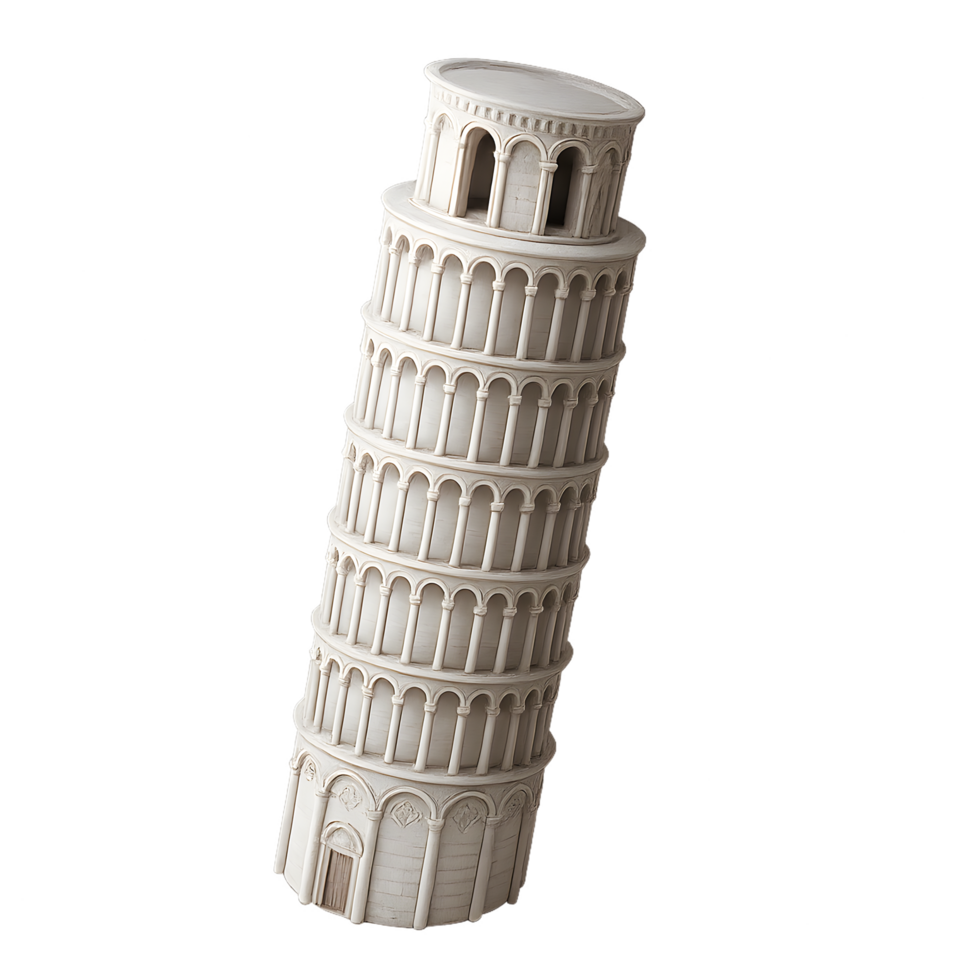 The leaning tower of pisa is made of white paper png