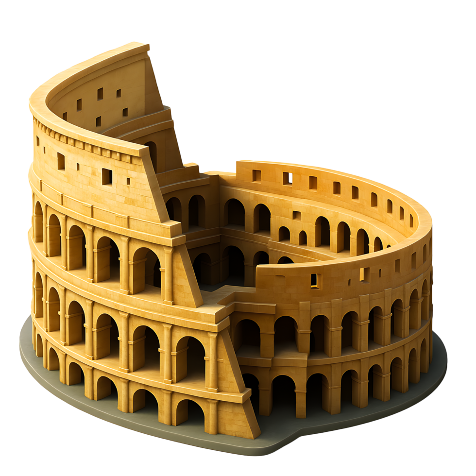 The colosseum is made of wood and has a large arch png