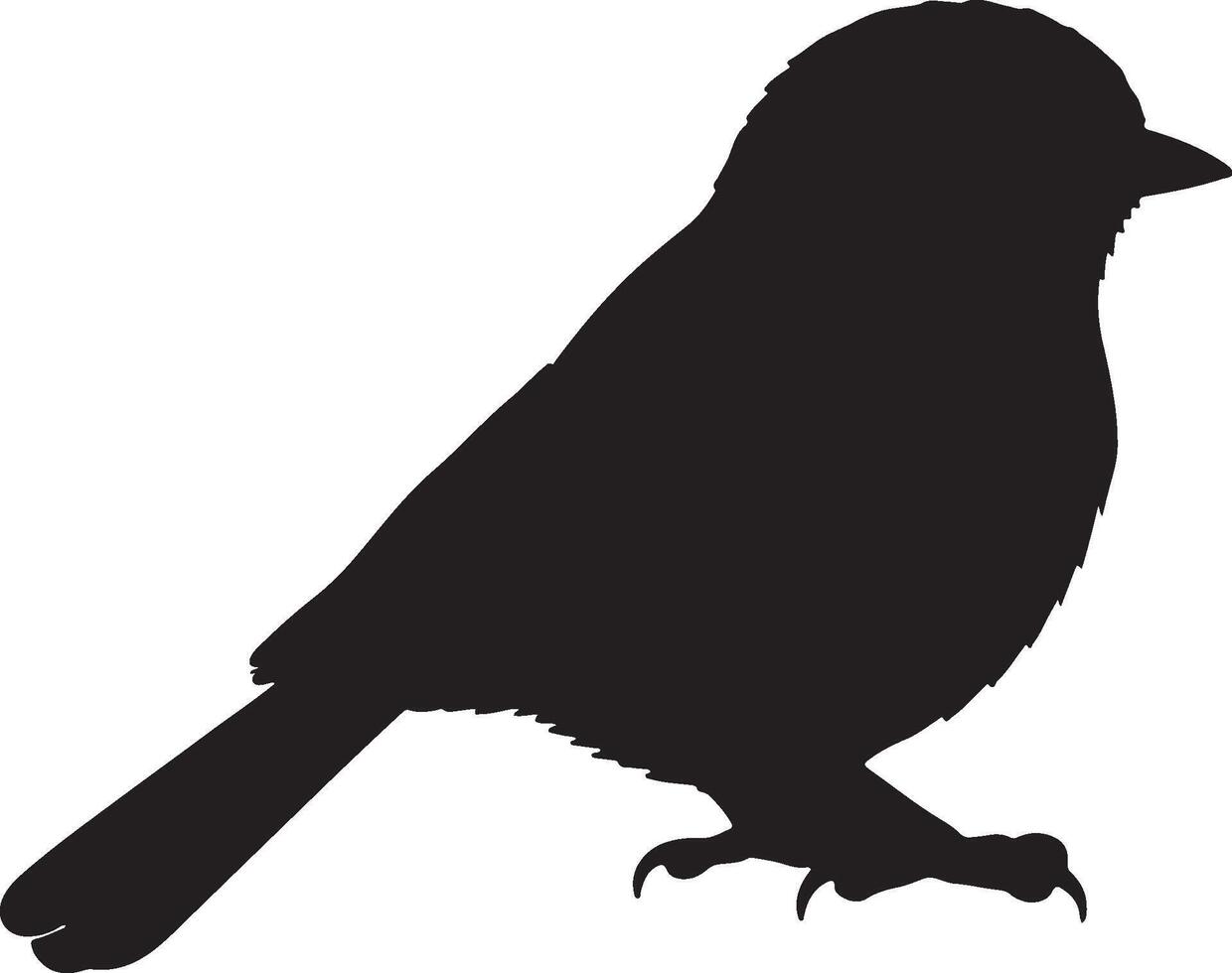 A black silhouette of a Chickadee on a white background vector