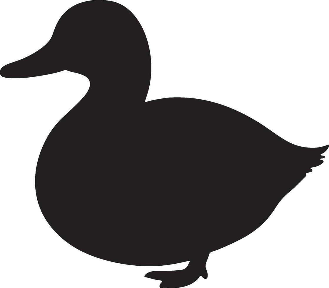 A duck silhouette on a white background vector