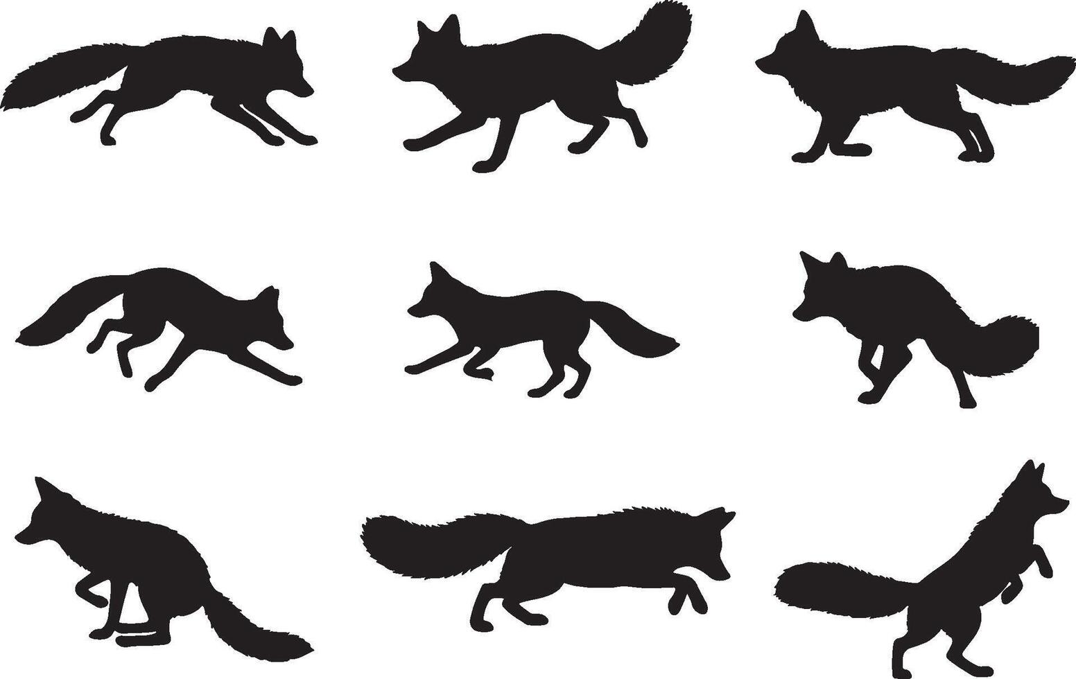 Fox silhouette on white background vector