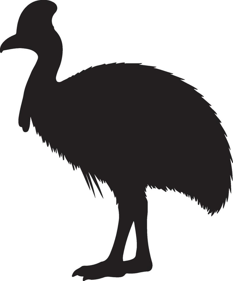 An emu silhouette is shown on a white background vector