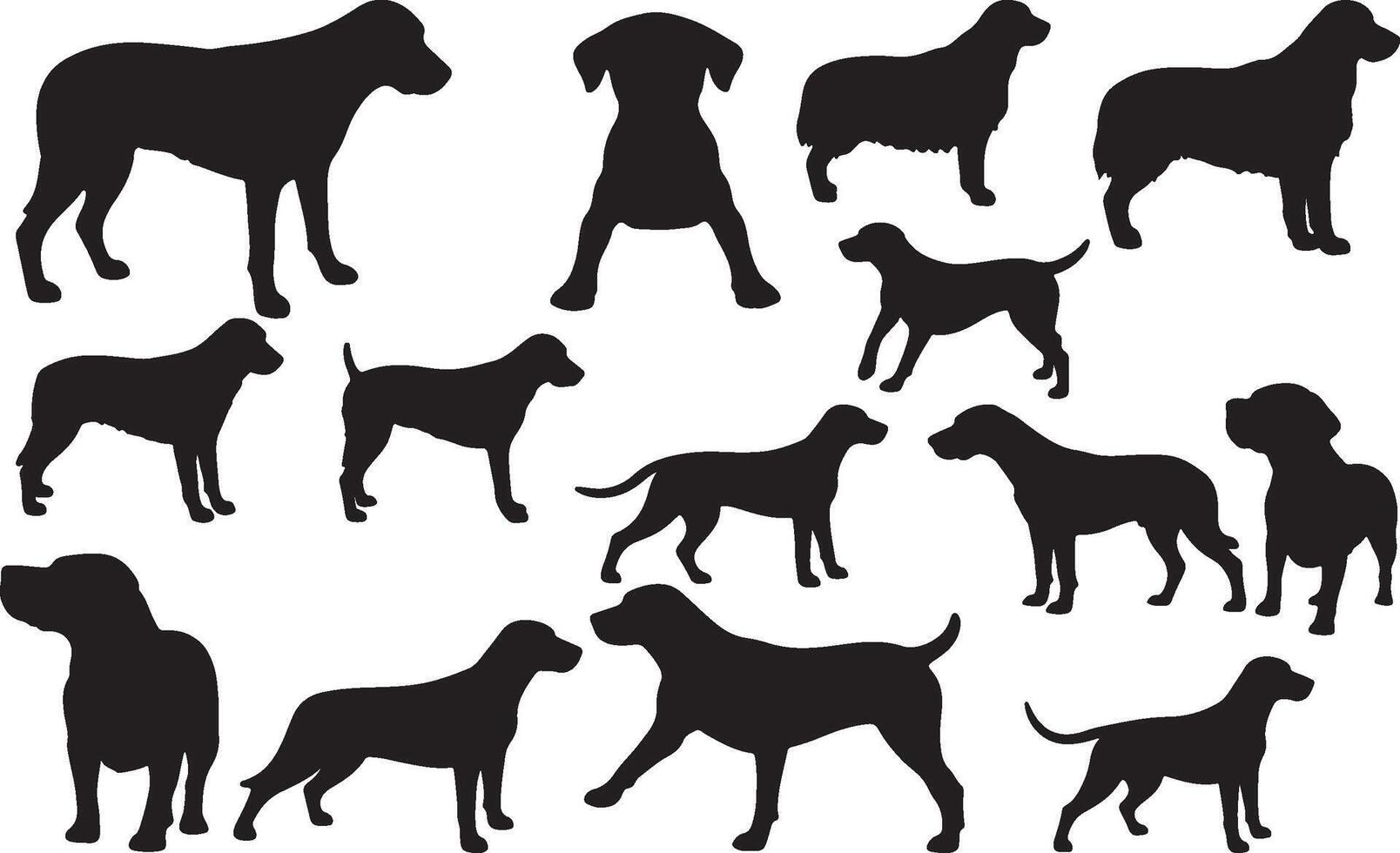 Hunting dog silhouettes illustration vector