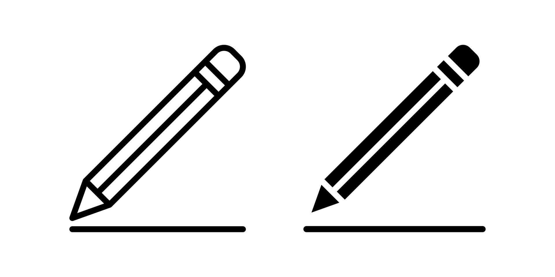 Pencil icon set. for mobile concept and web design on white background vector