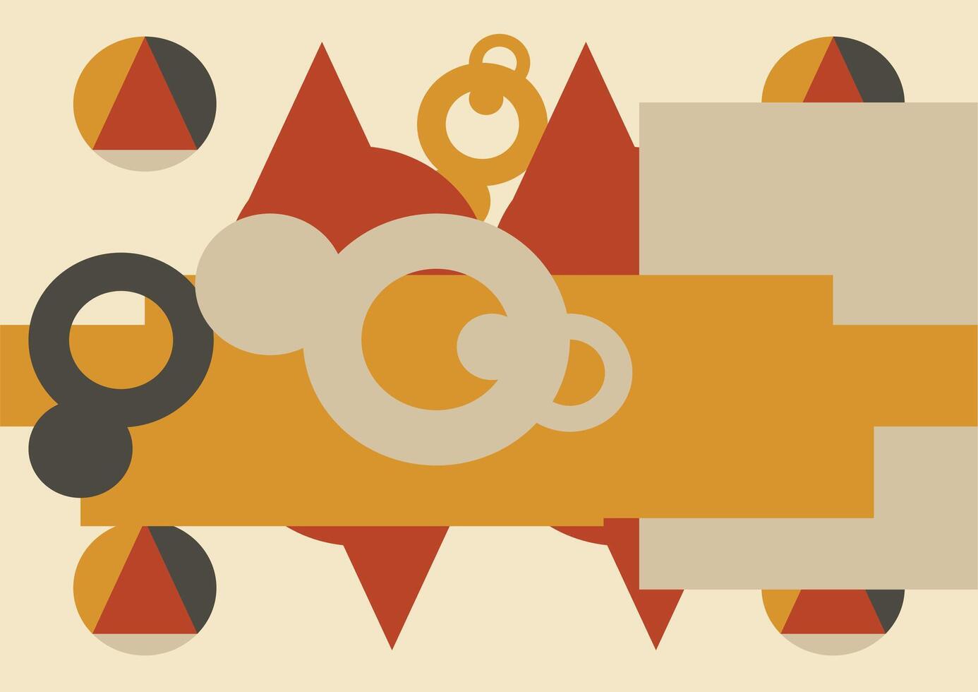 A simple contrasting shapes and visual balance in a flat Bauhaus design for background vector