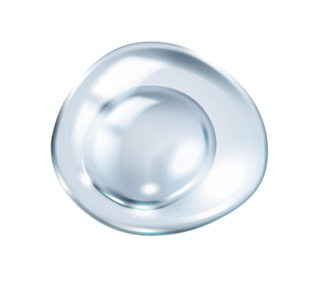 hyaluronic acid and collagen serum drop realistic illustration. Silver bubble for skincare 3d object on white background vector