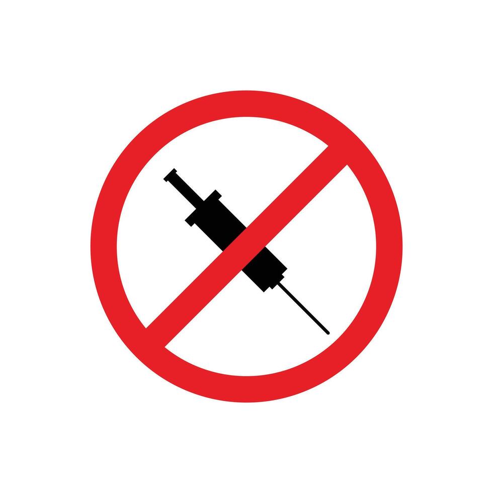 Drug prohibition sign design illustration vector