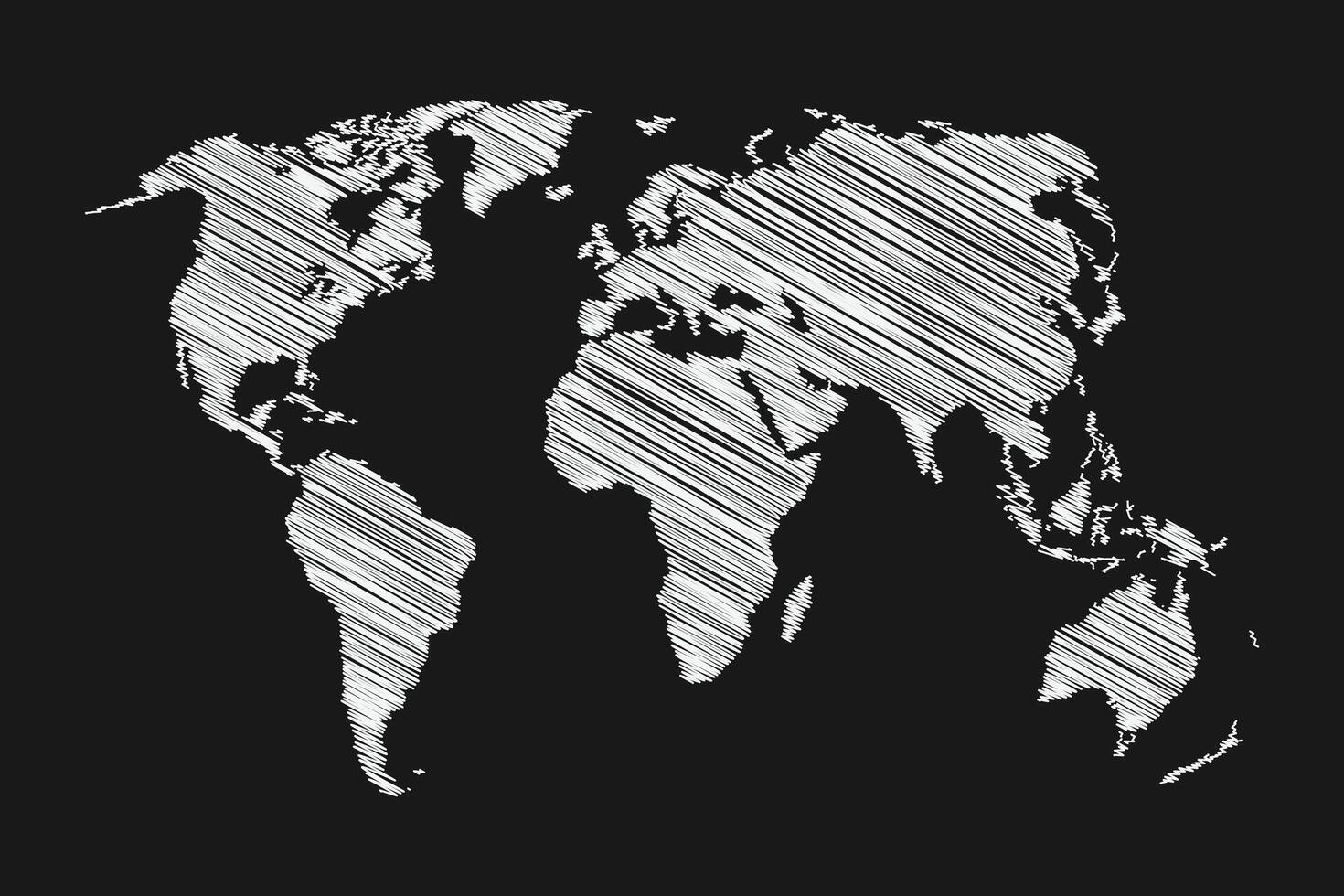 World map hand drawn on isolated background vector
