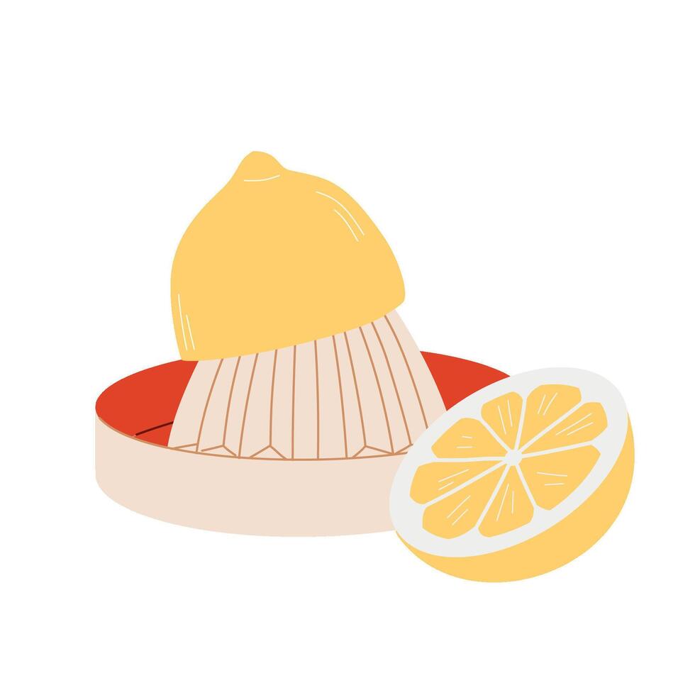 Citrus lemon juicer isolated illustration vector