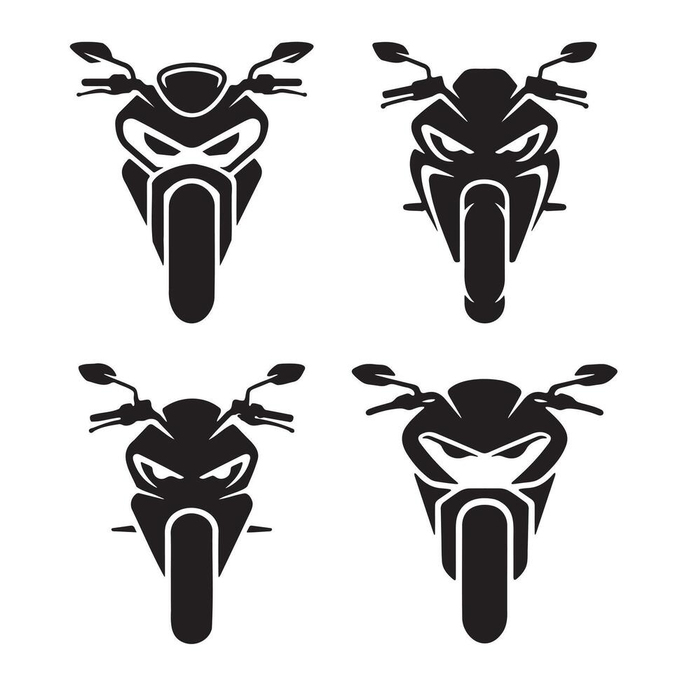 Four Illustrations of Motorcycle Front Ends vector
