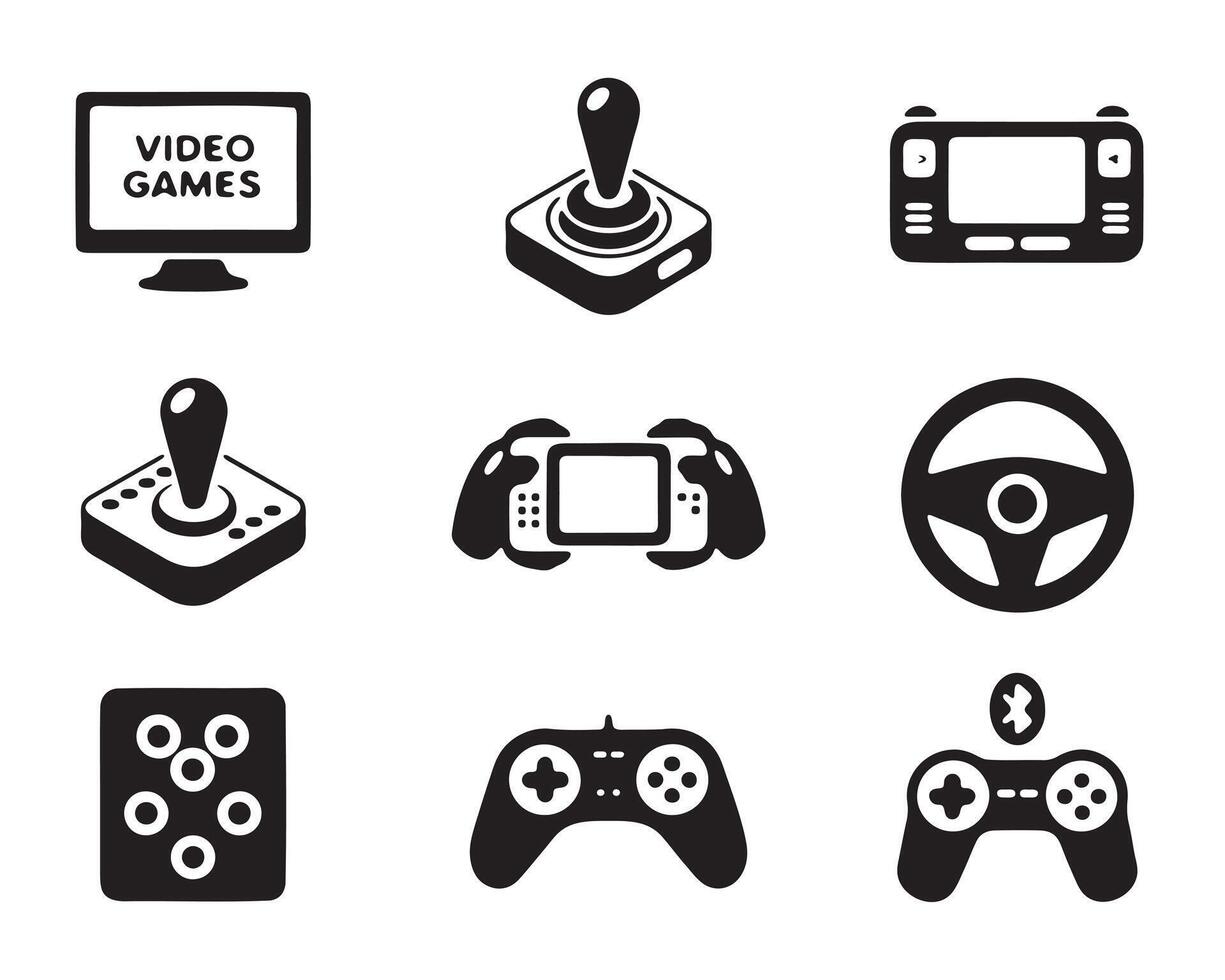 Diverse Game Controllers and Accessories vector